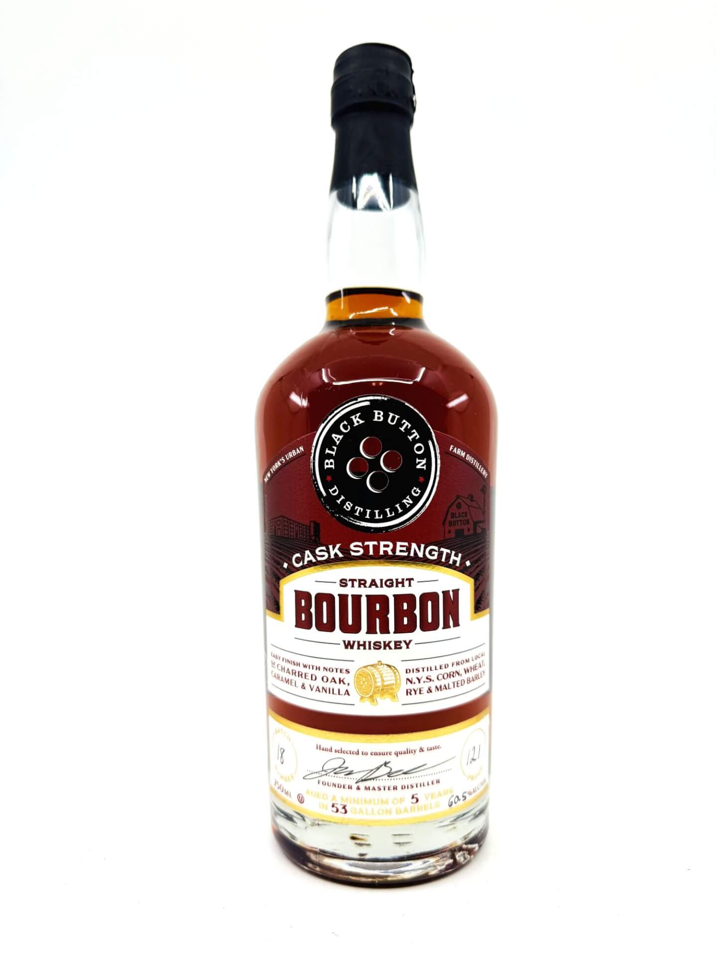 Black Button Distilling Cask Strength Bourbon Whiskey
