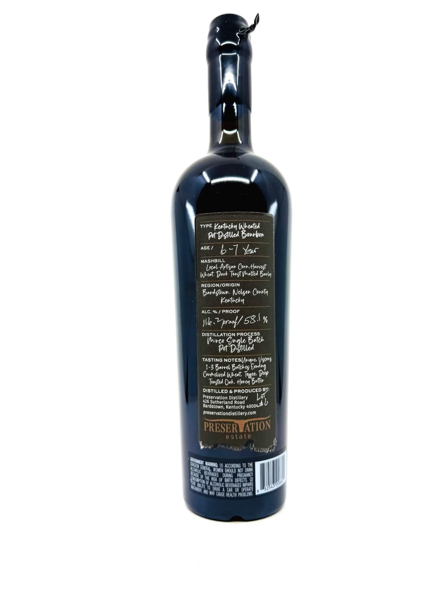 Preservation Estate Pot Distilled Kentucky Bourbon