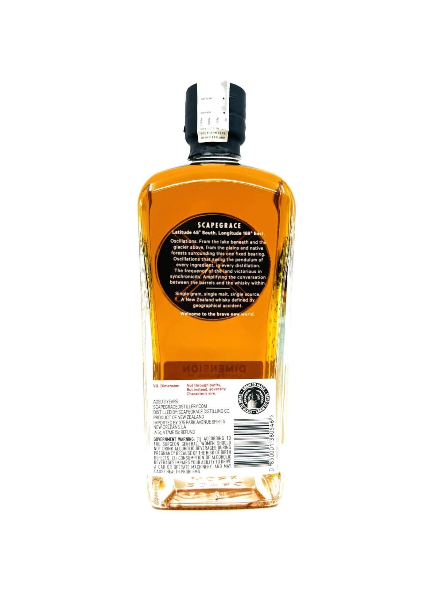 Scapegrace 'Dimension' Limited Release VII New Zealand Single Malt Whisky