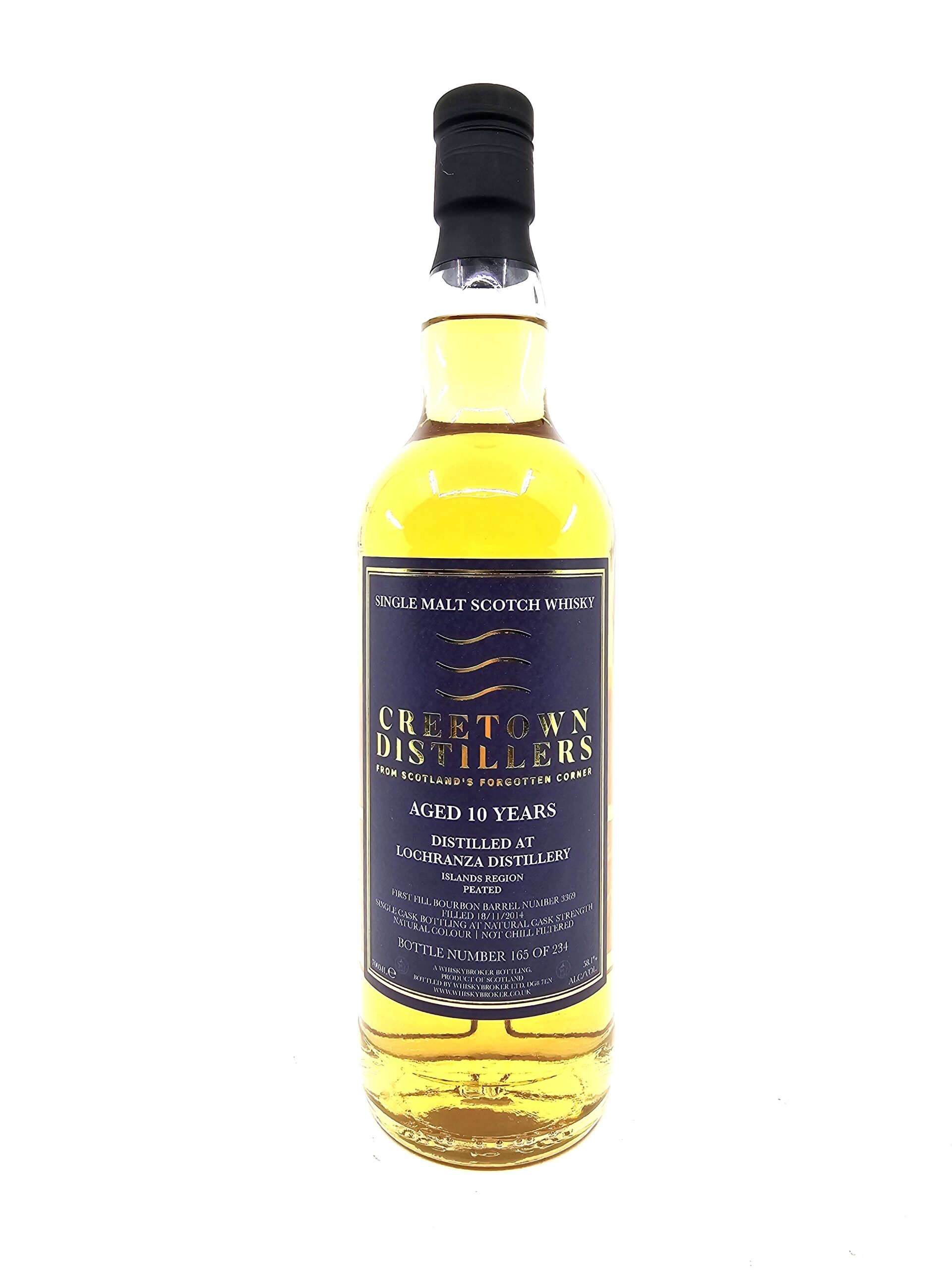Creetown Distillers 10YR Lochranza Peated Single Malt Scotch