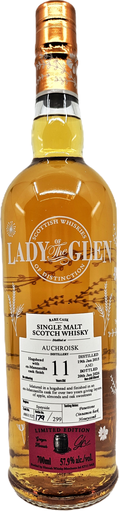 Lady of the Glen Auchroisk 11YR Manzanilla Finish Single Malt Scotch