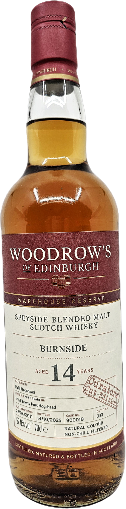Woodrow's of Edinburgh Burnside 14YR Tawny Port Finish Blended Malt Scotch