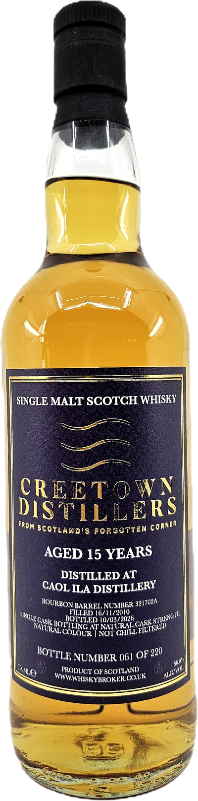 Creetown Distillers Caol Ila 15YR Single Malt Scotch